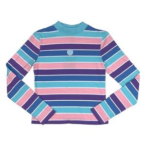 Lazy Oaf Happy Multicolor Stripey Long Sleeve Top